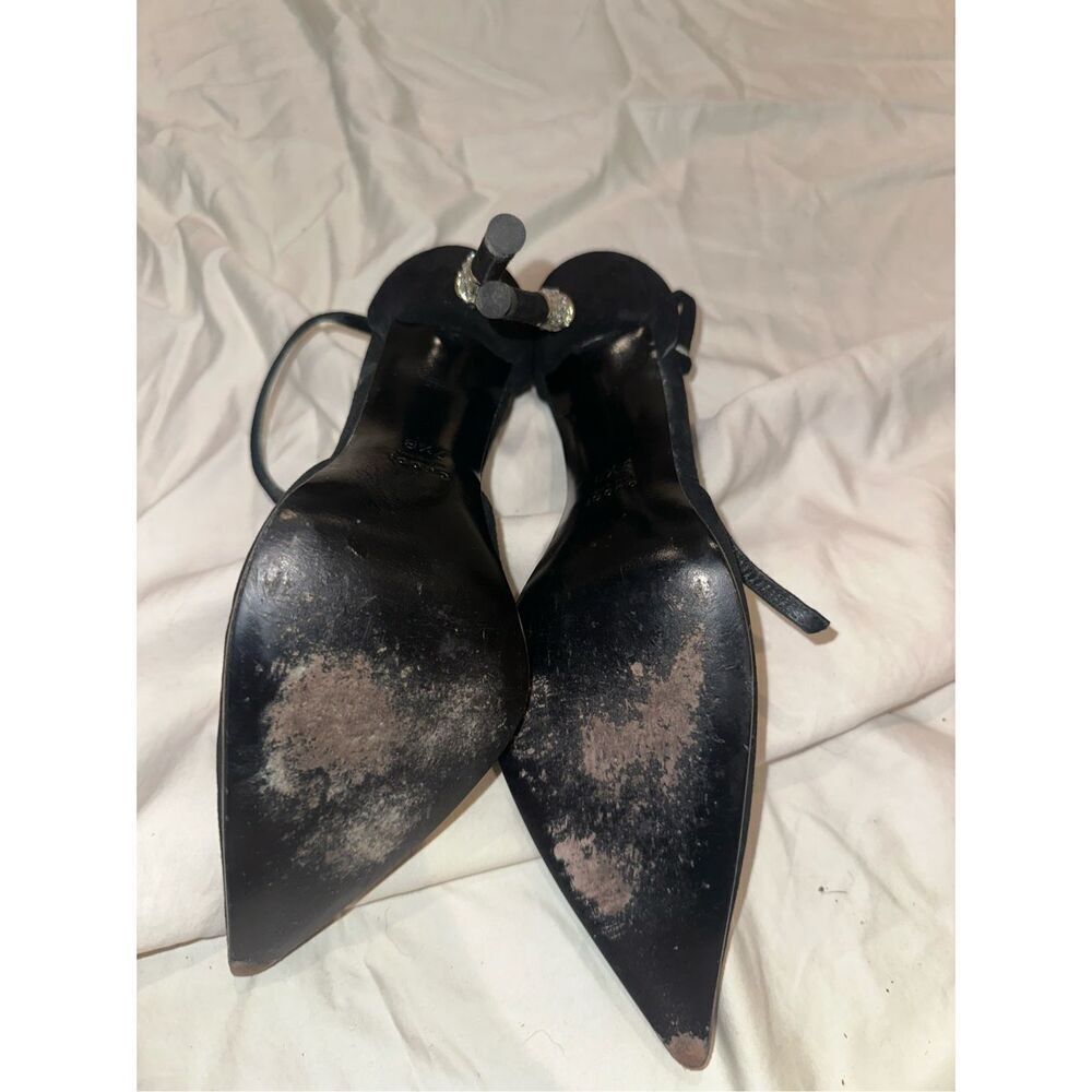 Diamonds on heel Gucci pumps vintage size 7.5 women’s black suede - Picture 6 of 12